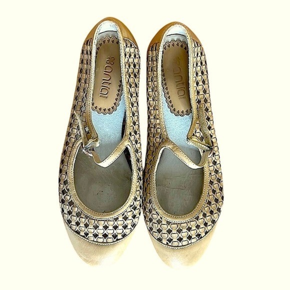 Anthropologie Elegant Tan Woven Women's Flats - Picture 3 of 5